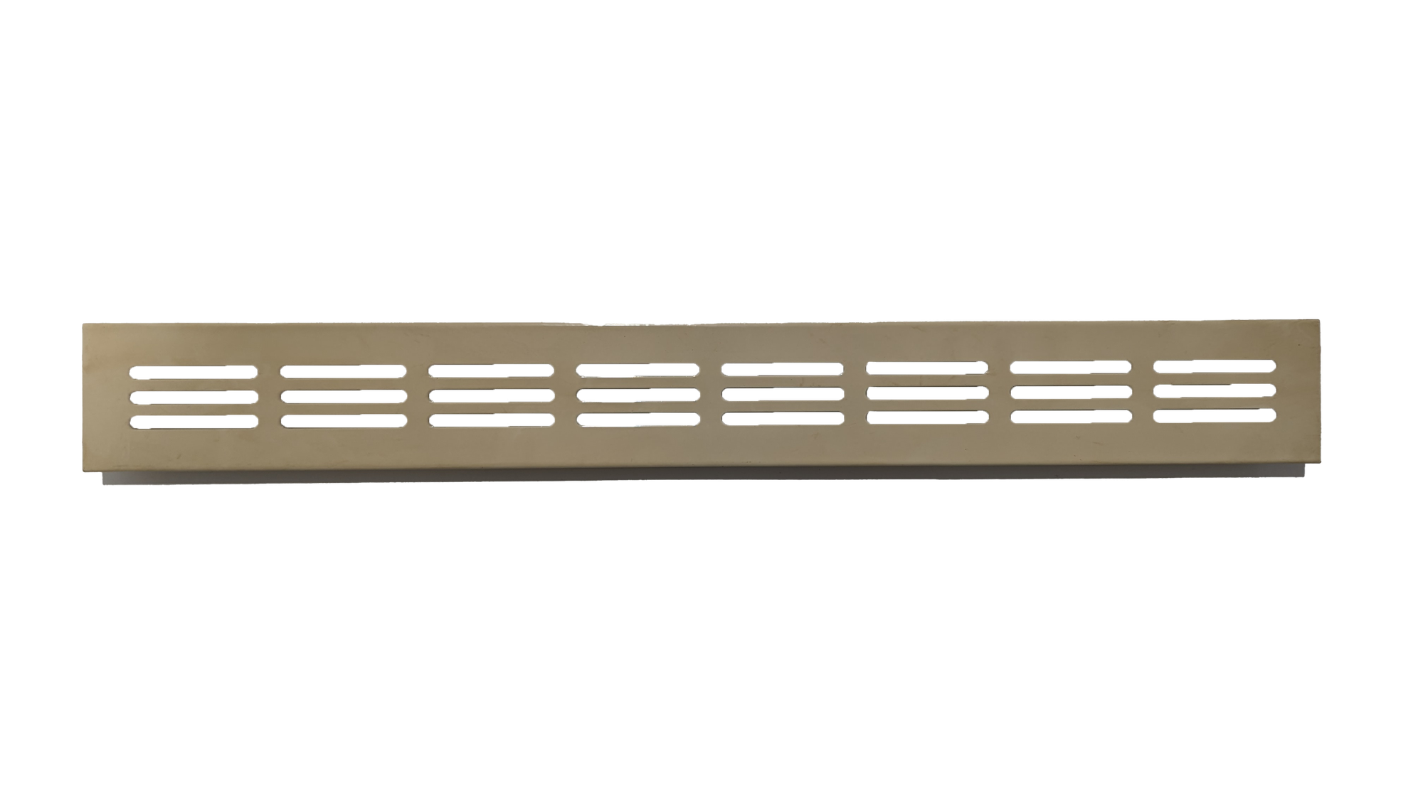 фото Решетка вентиляционная врезная из листового перфорированного металла, габаритный размер 500х60мм, венге (темно-коричневый)