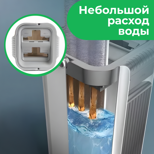 Швабра с телескопической ручкой и ведром для отжима MNV Home — фото 1