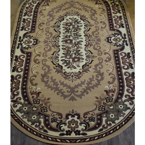 Ковер овальный на пол в комнату гостинную зал 35 м Фаворит 851 бежевый 8550₽