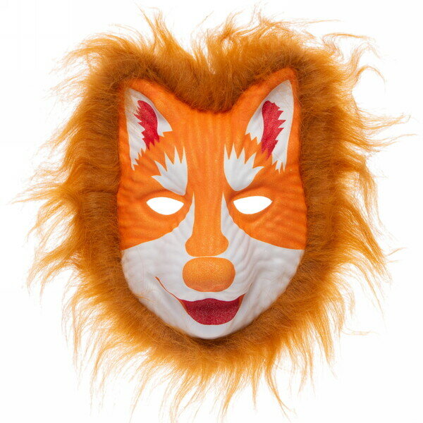 Маска карнавальная Серпантин Лиса с мехом цвет оранжевый