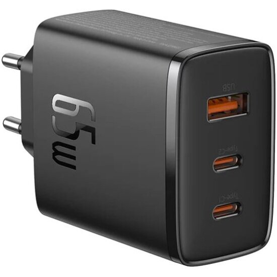 Сетевое зарядное устройство Baseus Cube Pro USB-C*2+A 65W, черный — фото 1
