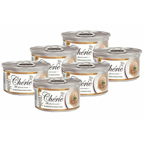 PETTRIC CHERIE GRAIN FREE CHICKEN беззерновые для взрослых кошек с курицей в подливе банка 80 гр 80 гр х 6 шт