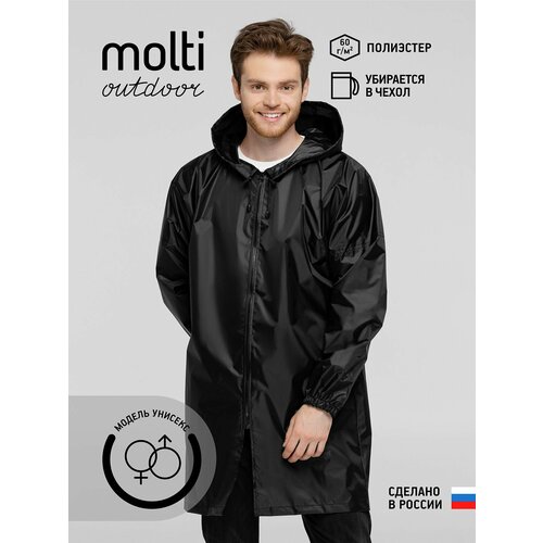 фото Плащ-дождевик molti весна-лето 2023, размер s, черный