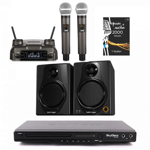 Комплект караоке для дома SkyDisco Karaoke Home Set Music Pro 3 приставка с баллами микрофоны диск 2000 песен 57100₽