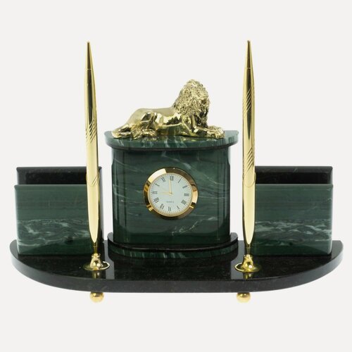 Изображение товара Письменный набор "Лев" из камня офиокальцит 128653