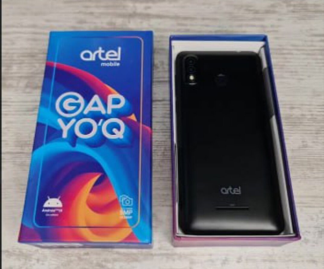 Смартфона Artel Gap Yo'q. Операционная система: Android GO. Память1ГБ/16ГБЭкран: FW+ TN 5.7” с разрешением 960 х 480.