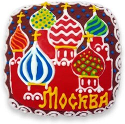 Пряник имбирный, фигурный расписной с глазурью "Москва", 12*12см 120г