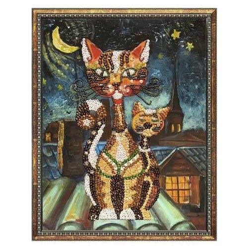 Мозаика из пайеток на холсте Коты 30*40 см МХ-02вм