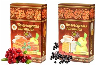 Пастила Вологодская мануфактура с клюквой и черёмухой 2шт. по 300гр.