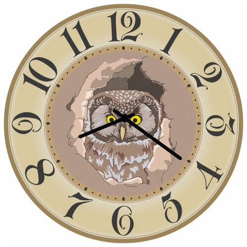 фото Svs настенные часы svs 3502756 рисованая сова