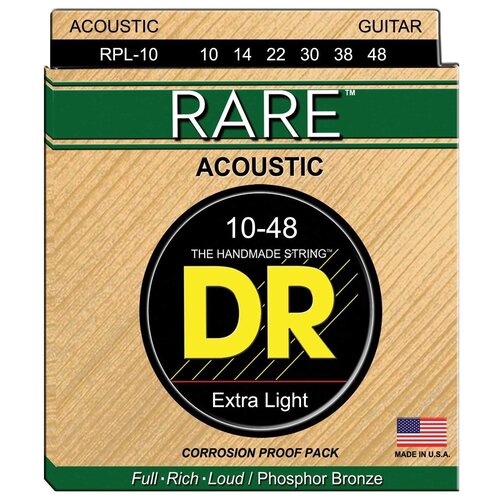 Струны для акустической гитары DR String RPL-10 Extra Light 10 - 48 струны для акустической гитары dr string rare rpl 10 12
