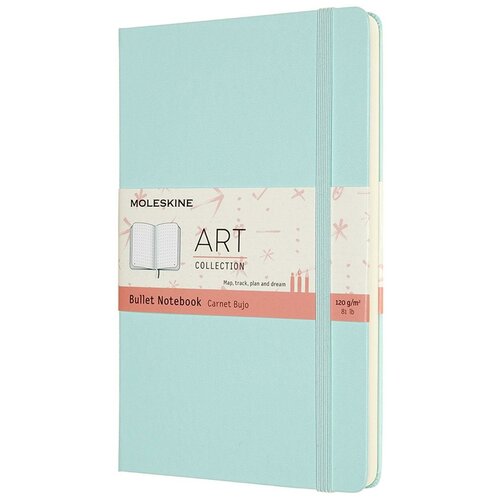 Блокнот Moleskine ART BULLET ARTBULNT3B24 Large, 130х210 мм, 160 страниц, пунктир, твердая обложка, аквамарин