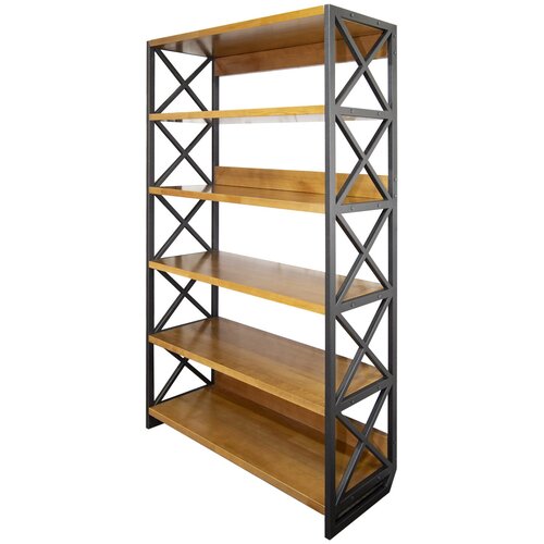 Стеллаж LOFT большой 6 полок 400х940х1800 ШДВ Металл массив дерева Арт MA-STL-46 цвет черный 51421₽