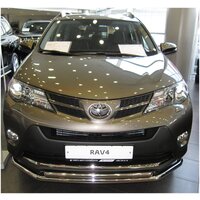 Rav4(12-) Защита переднего бампера двойная. 60/60мм. Нерж. ст