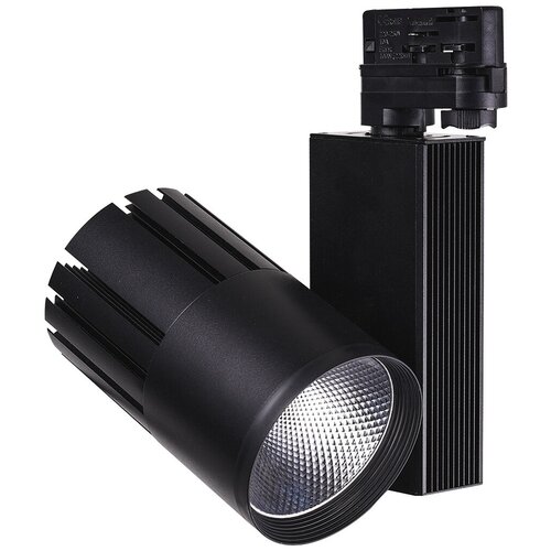 Трековый светильник-спот Feron Светильник трековый светодиодный на трехфазный шинопровод 40W, 4000К, черный, AL105, Feron, 32952, кол-во светодиодов: 1 шт., черный