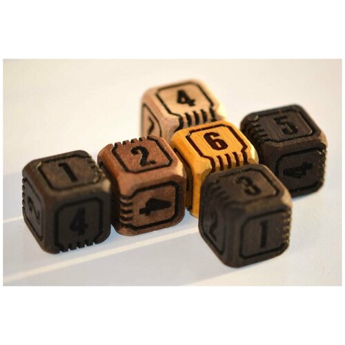 Кости игральные Number Dice из экзотической древесины 2 шт., / цифровые дизайнерские кубики для настольных игр DnD
