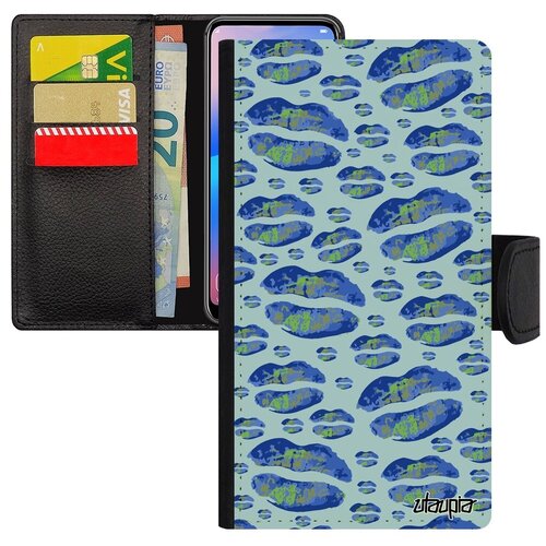 фото Качественный чехол книжка для мобильного // xiaomi mi 8 lite // "губы" поцелуй гламур, utaupia, голубой