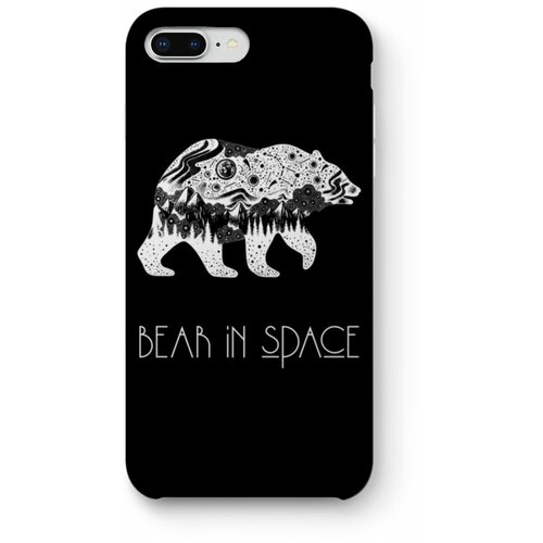 фото Чехол для iphone 8 plus "bear in space", черный black pack