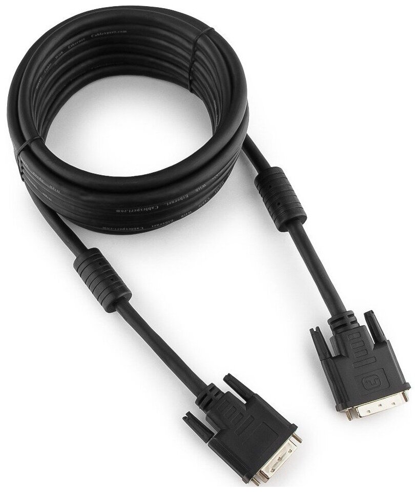 Кабель DVI-D single link Gembird/Cablexpert , 19M/19M, 4.5м, черный, экран, феррит. кольца, пакет (CC-DVI-BK-15)