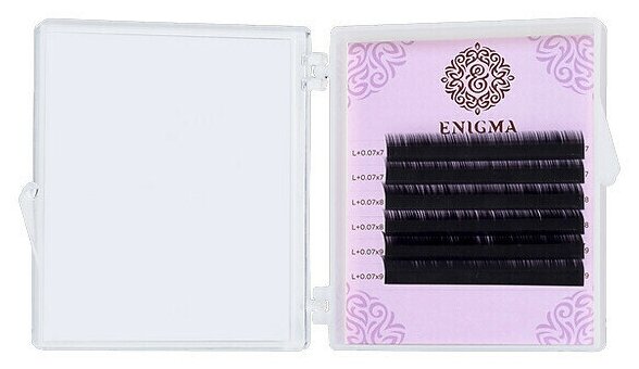 Enigma Ресницы для наращивания черные L/010/11 мм (6 линий)/ Ресницы для наращивания черные Энигма