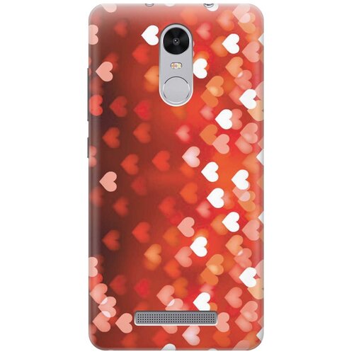 фото Силиконовый чехол на xiaomi redmi note 3 / note 3 pro / сяоми редми ноут 3 / ноут 3 про с принтом "бокэ из красных сердечек" gosso
