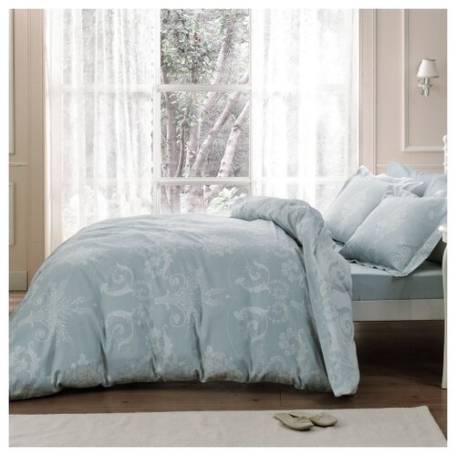 фото Постельное белье семейное tivolyo arredo deluxe, сатин-люкс, 4 наволочки: 50 х 70 см, бирюзовый