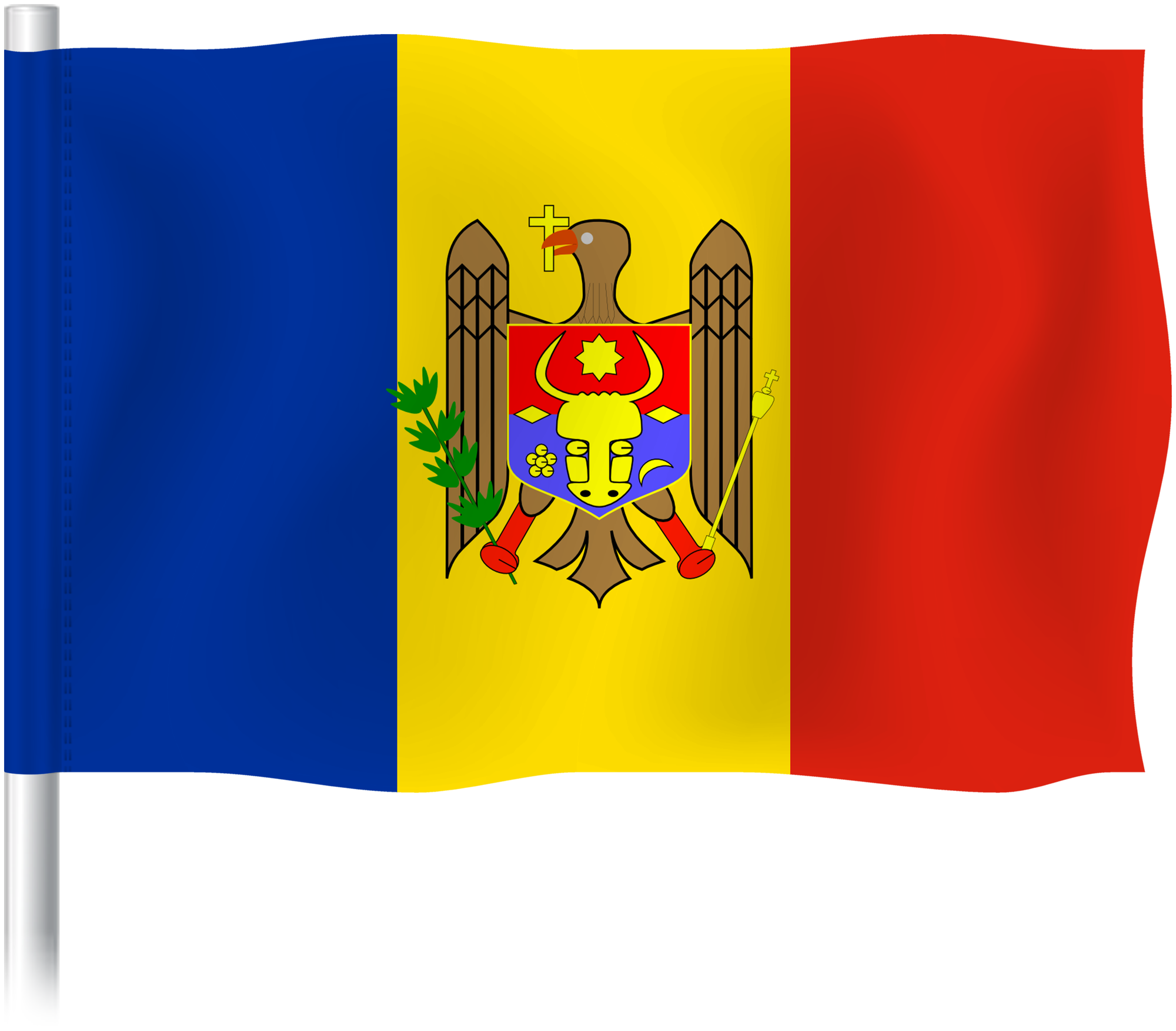 Флаг Молдовы / Флаг Республики Молдова / 90x135 см.