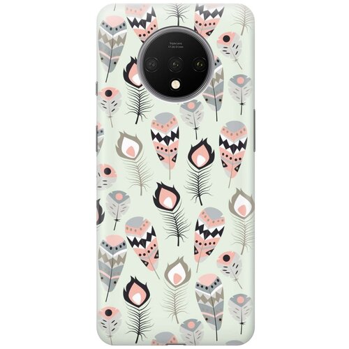 фото Gosso ультратонкий силиконовый чехол-накладка для oneplus 7t с принтом "перья бохо"