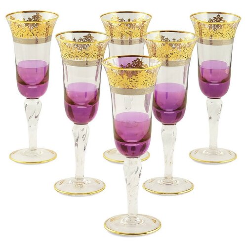 Набор из 6-ти бокалов для шампанского LUCIANA (фиолетовый) Набор 6 бокалов Same Decorazione