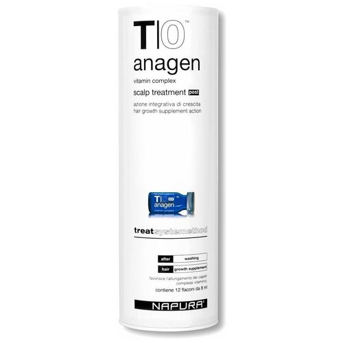 Ампулы-флаконы Napura T0 Anagen Post для стимуляции роста волос, после шампуня, 12 флаконов по 8 мл