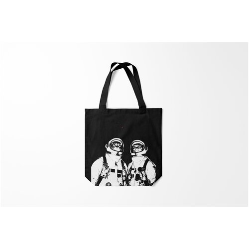 фото Сумка-шоппер / 40х40 см / популярные иллюстрации / астрономия космос коты космонавты burnettie
