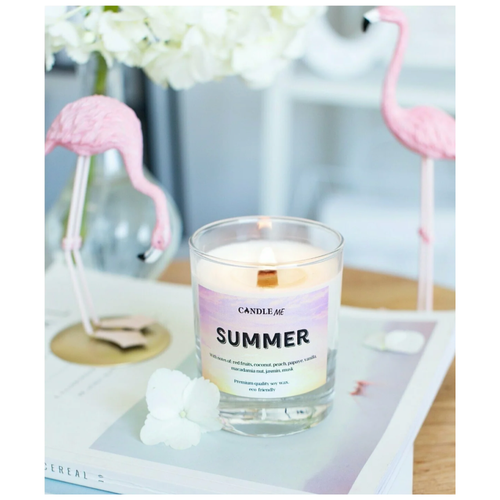 SUMMER / Лето - Ароматическая свеча из соевого воска с деревянным фитилем , свеча ароматическая, аромасвечи и свечи CANDLE ME