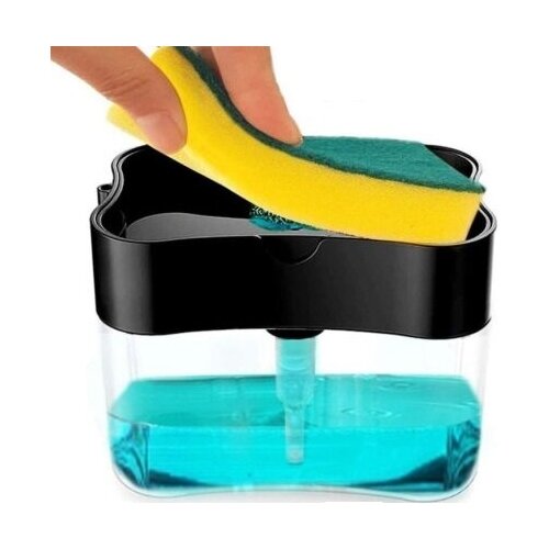 Диспенсер для моющего средства с губкой Haifisch Черный 490₽