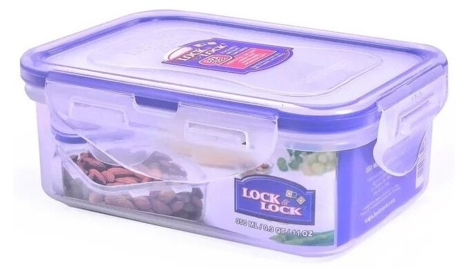 Контейнер для еды и хранения пищевых продуктов, пластиковый "LocknLock", герметичный, 350 мл. - фотография № 1