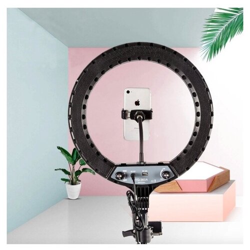 Кольцевая светодиодная лампа YQ-360A 36см с диммерами Штатив 21м 337300₽