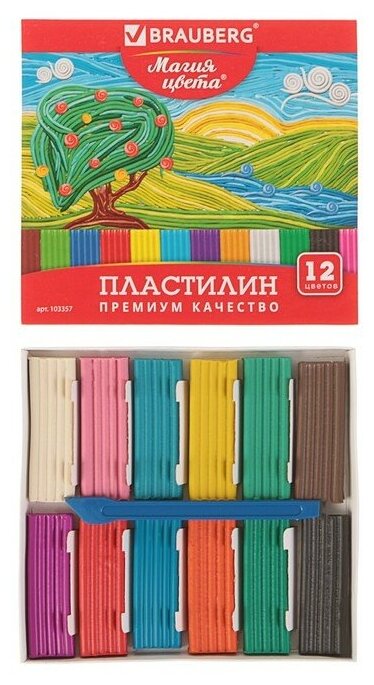 Пластилин Brauberg Академия 12 цветов - фото №9