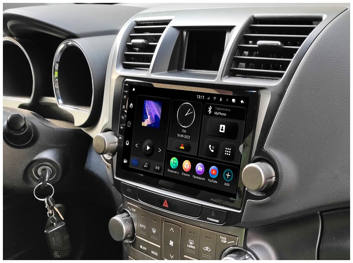 Магнитола Toyota Highlander 07-13 Android, Bluetooth, Wi-Fi, с экраном 10 дюймов / Incar TMX-2214-6