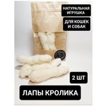 Лапы кролика, кроличьи лапки, лакомства для животных натуральные вкусняшки для собак для кошек - изображение