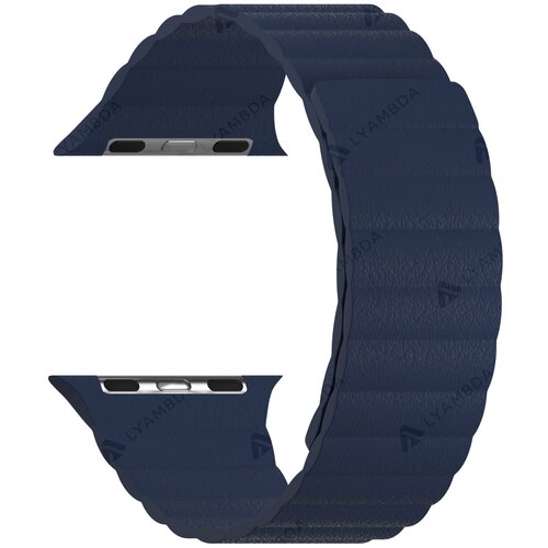 универсальный кожаный ремешок для часов 20 mm lyambda pollux dsp 15 20 db dark blue Кожаный ремешок для Apple Watch 38/40/41 mm LYAMBDA POLLUX DSP-24-40-DB Dark Blue