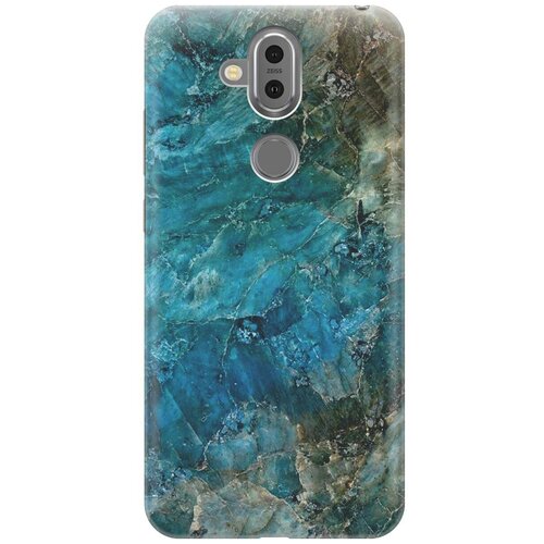 фото Re:pa накладка transparent для nokia 8.1 с принтом "темно-синий мрамор"