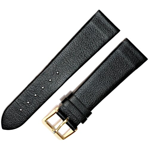 фото Ремешок 2203-02-1-1 classic черный тонкий кожаный ремень для наручных часов из натуральной кожи 22 мм матовый гладкий ardi