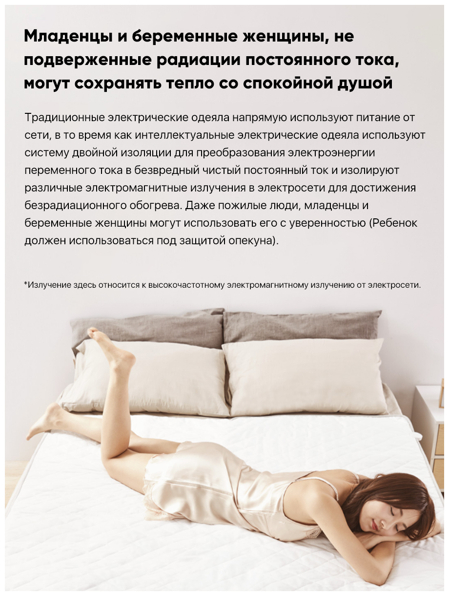 Одеяло с подогревом Xiaomi Xiaoda Smart Low Voltage Electric Blanket 150*80cm (HDZNDRT04-60W) - фотография № 8