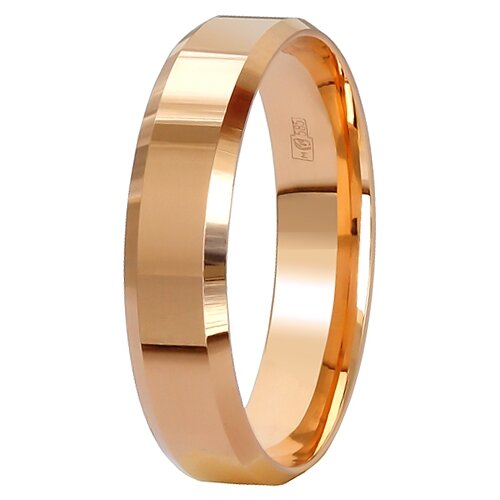 Кольцо обручальное Юверос, красное золото, 585 проба, размер 22, белый кольцо обручальное юверос красное золото 585 проба размер 22 белый