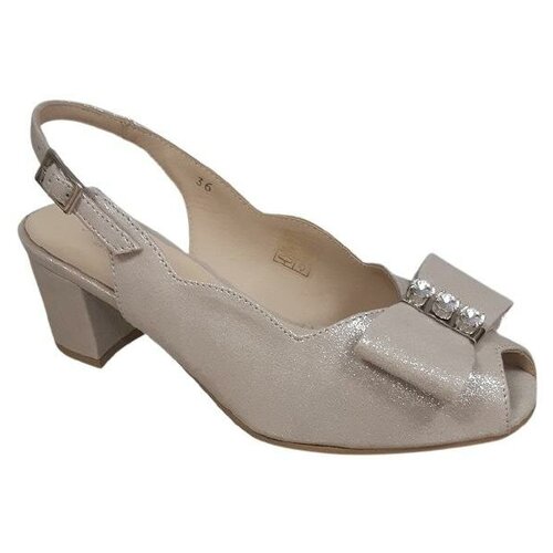 Туфли Juan Maestre женские (арт 909 Испания) открытые бежевые из натуральной замши, размер 40