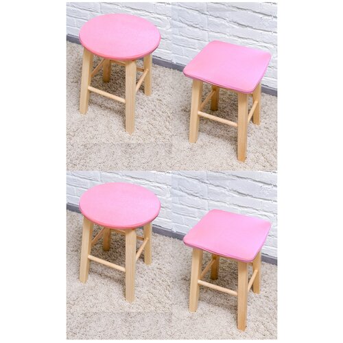фото Чехол для табурета / чехол на табурет / на стул без спинки / коллекция "jersey" розовый / комплект 4 шт. luxalto