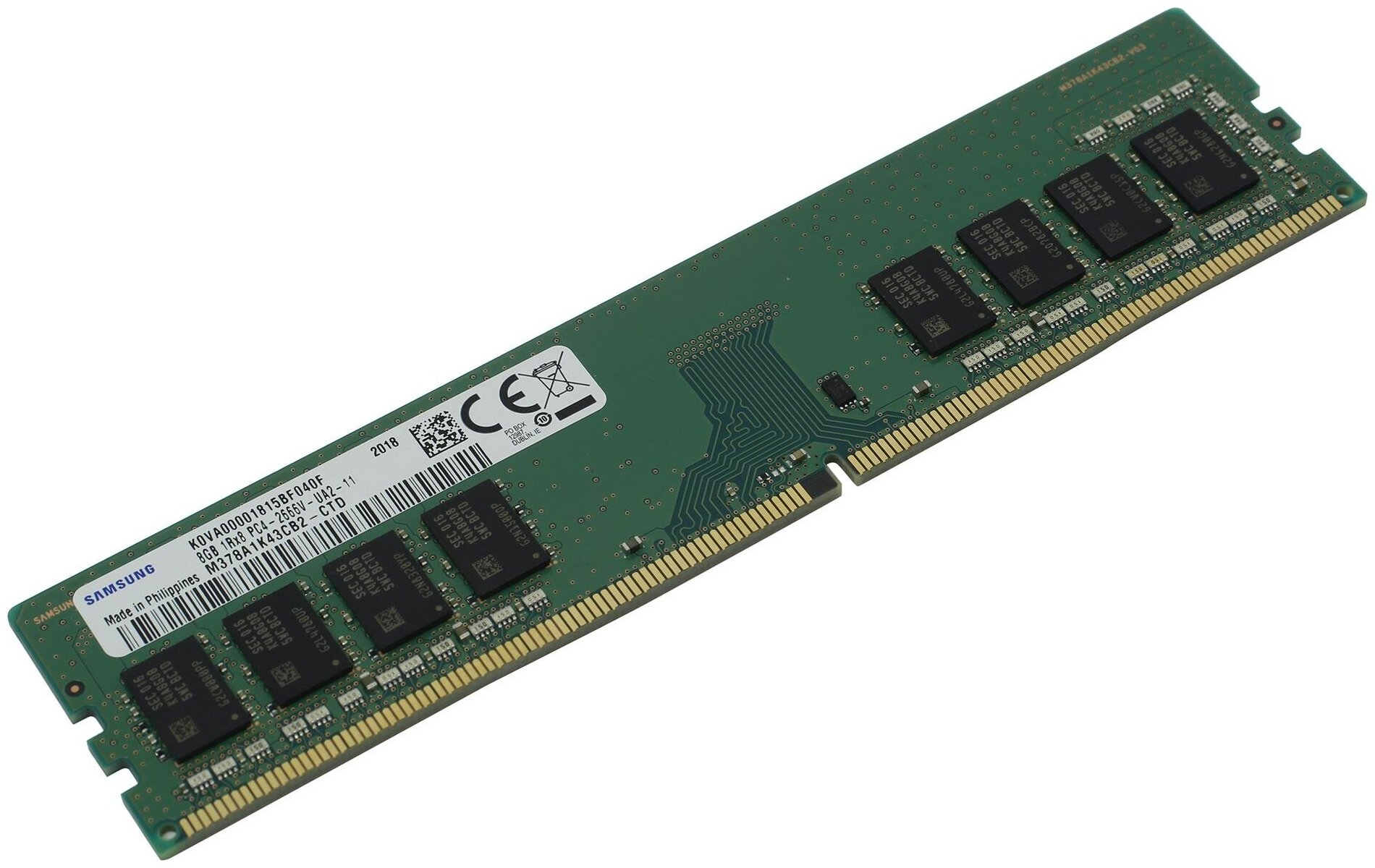 Память DIMM PC-21300 DDR4 8Gb Samsung 2666MHz OEM 1.2В (M471A1K43DB0-CTD)