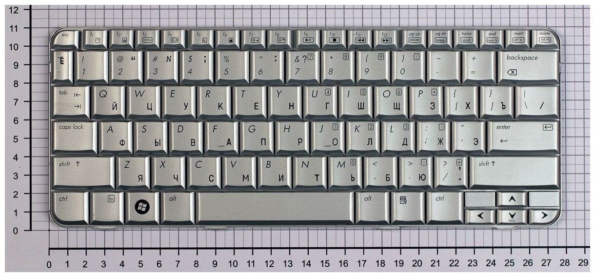 Клавиатура для ноутбука HP Pavilion tx1400 серебристая