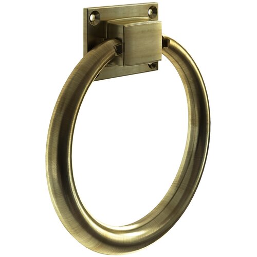 Декоративная ручка-кольцо, 97 мм, прямоугольное крепление (Бронзовый)