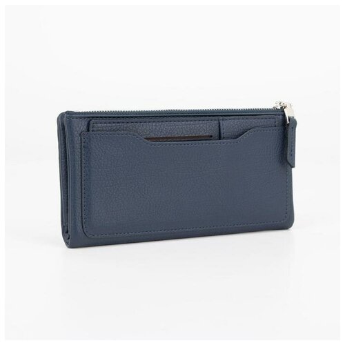 фото Кошелек женский кнр отдел на кнопке, синий