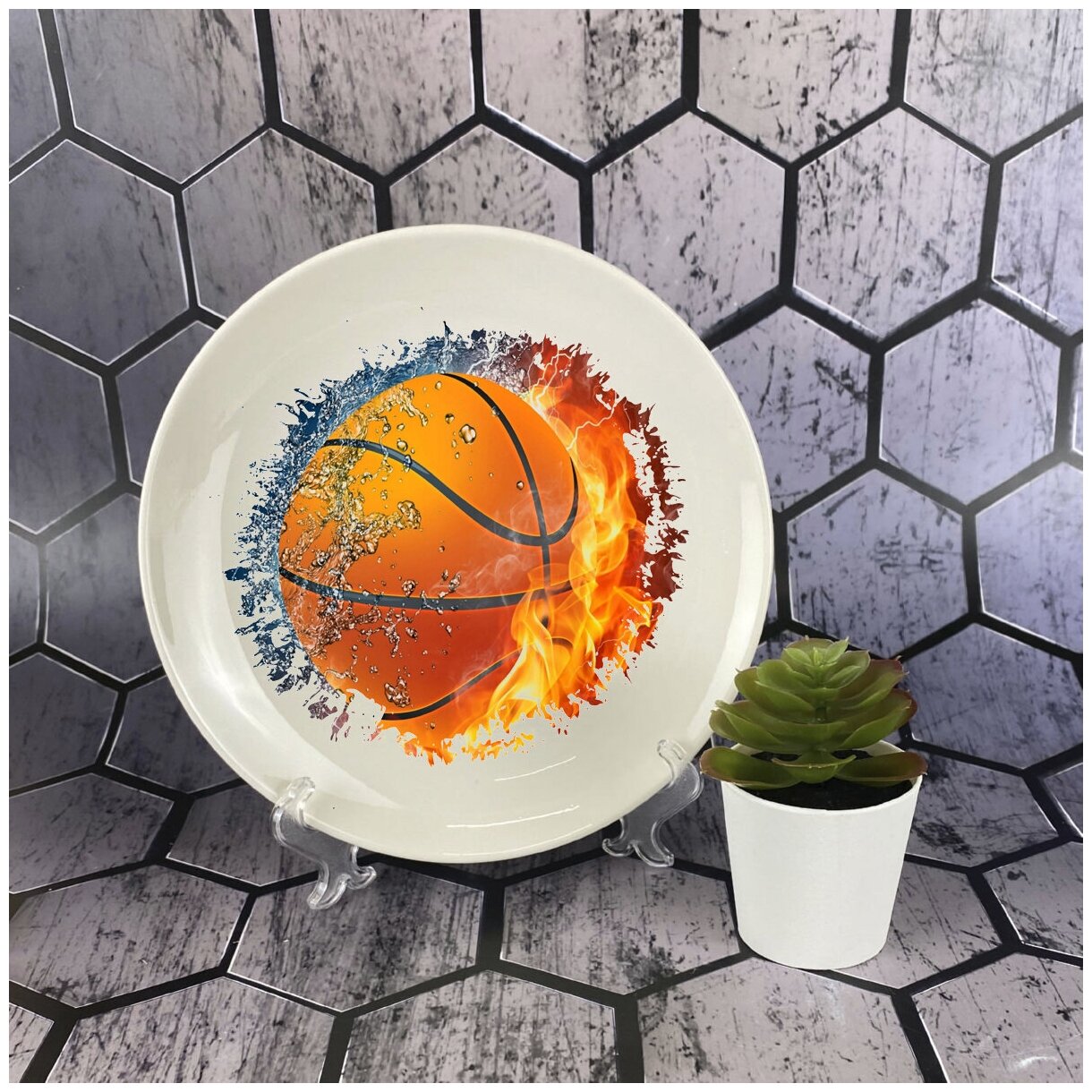 Тарелка Баскетбол Баскетбольный мяч Огонь Вода